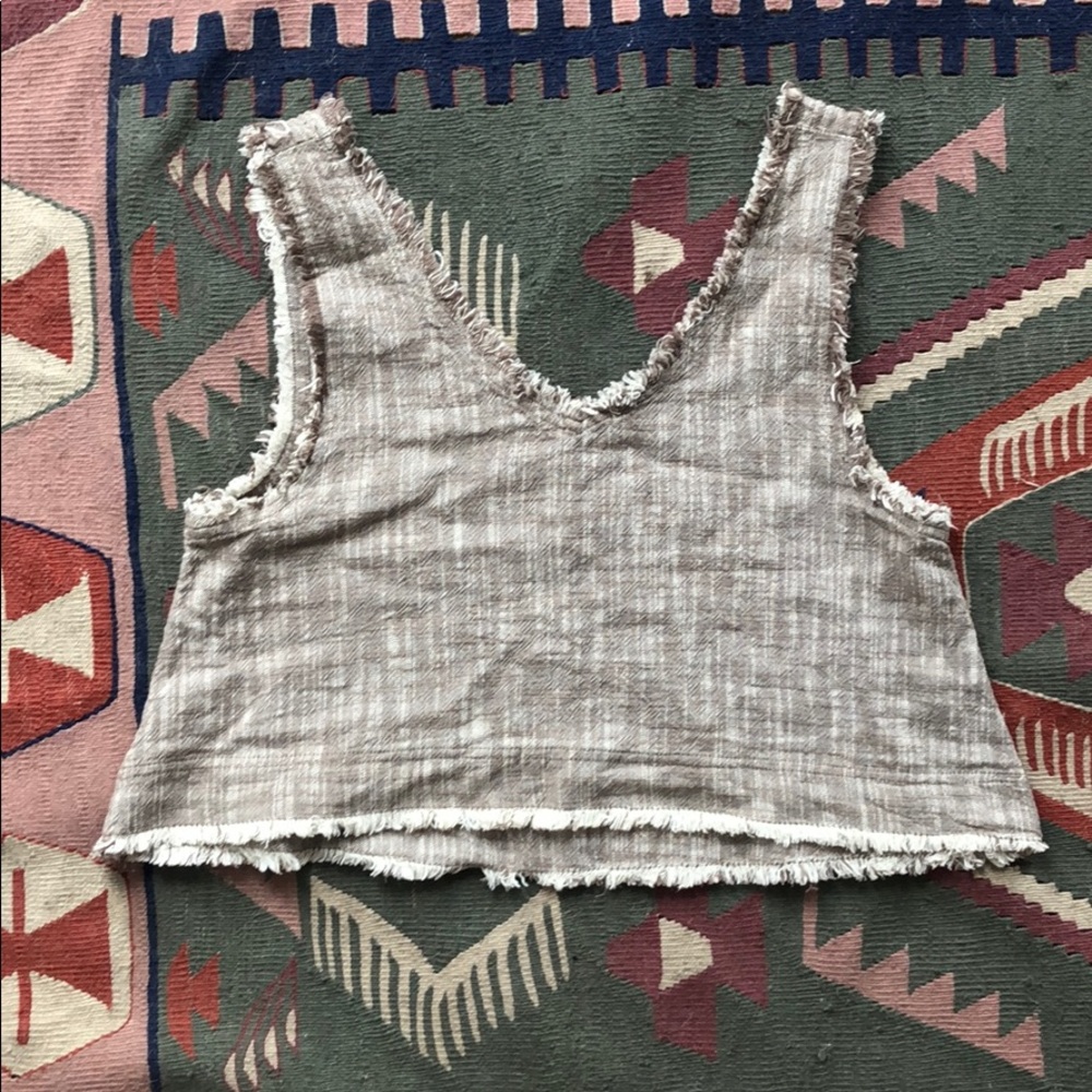 Urban outfitters fringe crop top - S